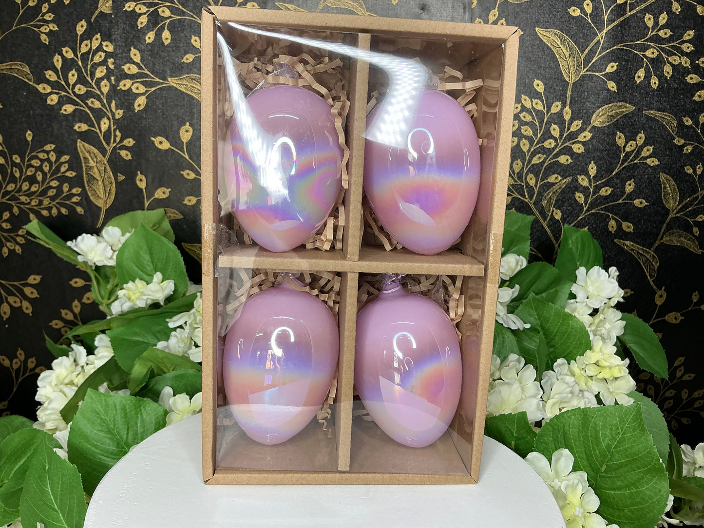 Iridescent Glass Egg Ornament Box/4