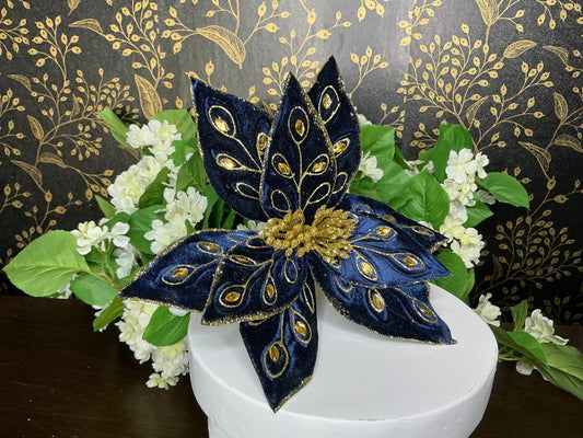 Navy Bejeweled Poinsettia, MTX75832