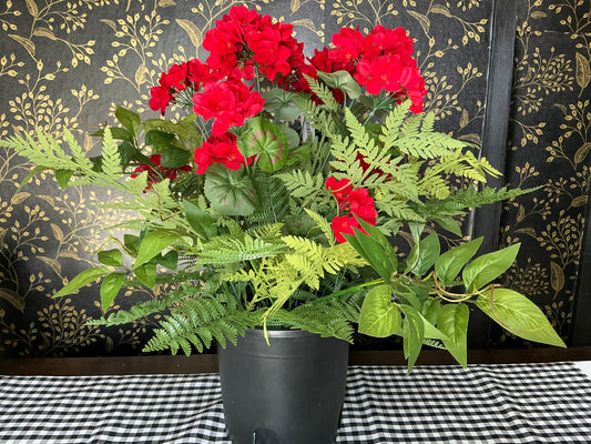 Artificial Potted Red Hydrangea