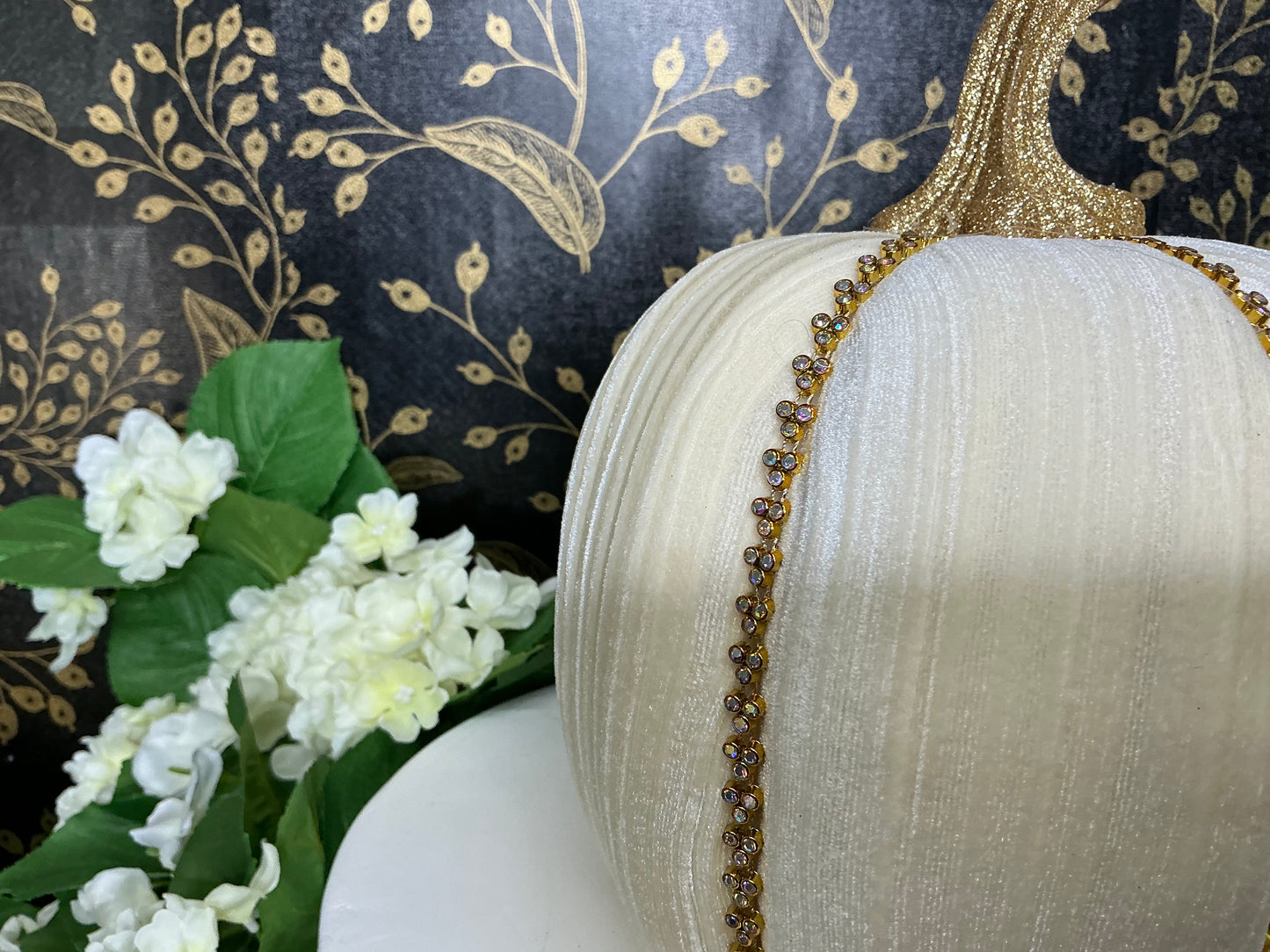 Ivory Jeweled Pumpkins, Mark Roberts