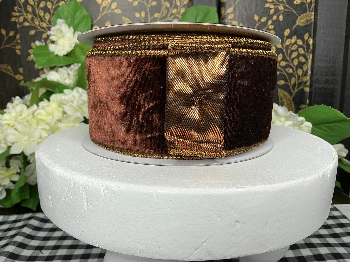 Dark Brown Velvet Ribbon - John Mark - 2.5”