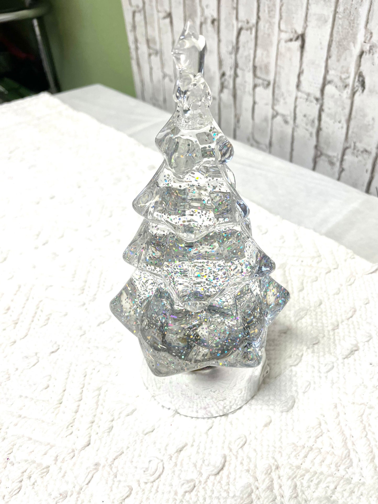 Christmas tree snow globe, lighted Christmas tree snow globe, tree snow globe, wedding gift, birthday gift, housewarming gift