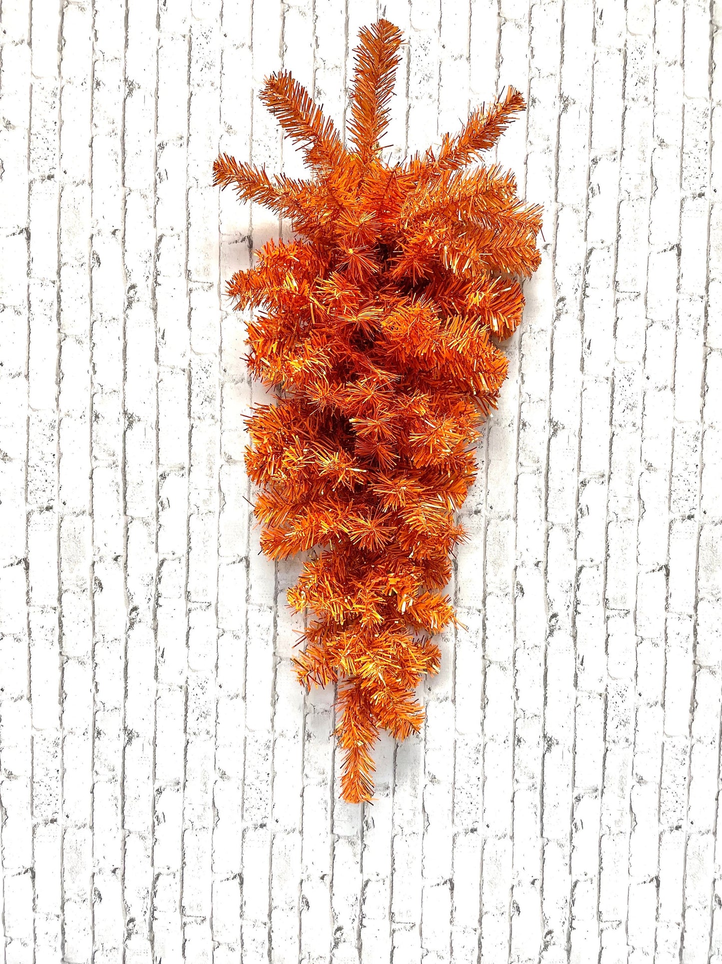 orange tinsel swag base, swag base,57196TE32,  32 inch swag base, Easter swag base, Halloween swag base,