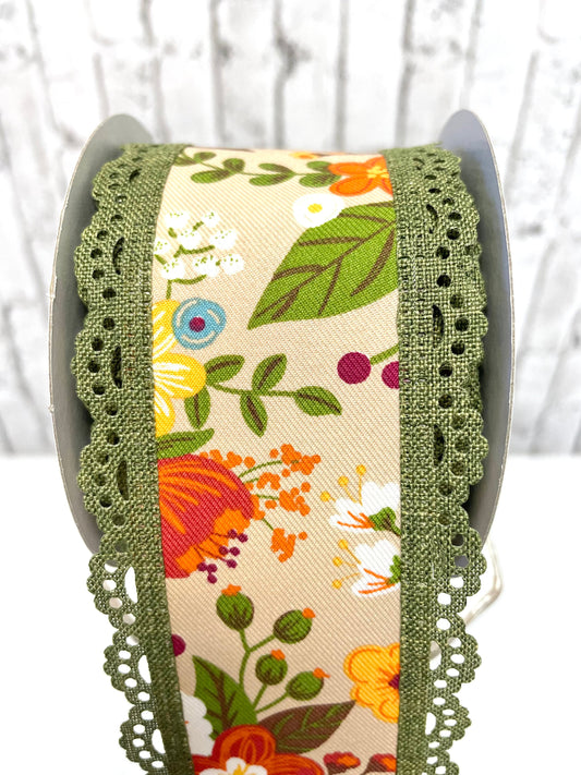 Fall ribbon, summer ribbon, RGA8519F2, fall scalloped ribbon, everyday scalloped ribbon, summer scalloped ribbon, thanksgiving ribbon