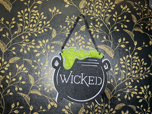 Wicked Cauldron Sign, Wreath Attachment