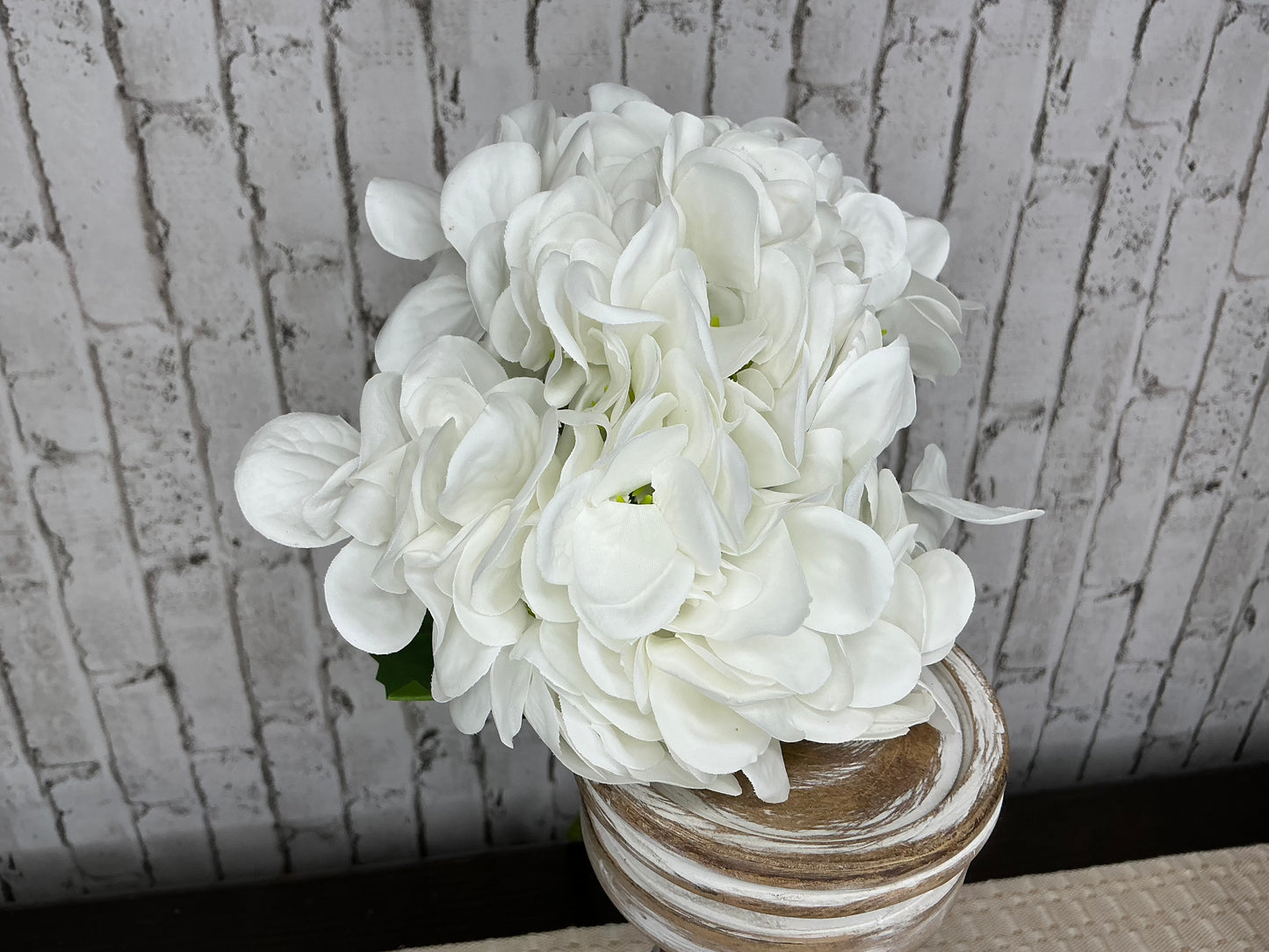 Real touch white hydrangea stem, F4541990