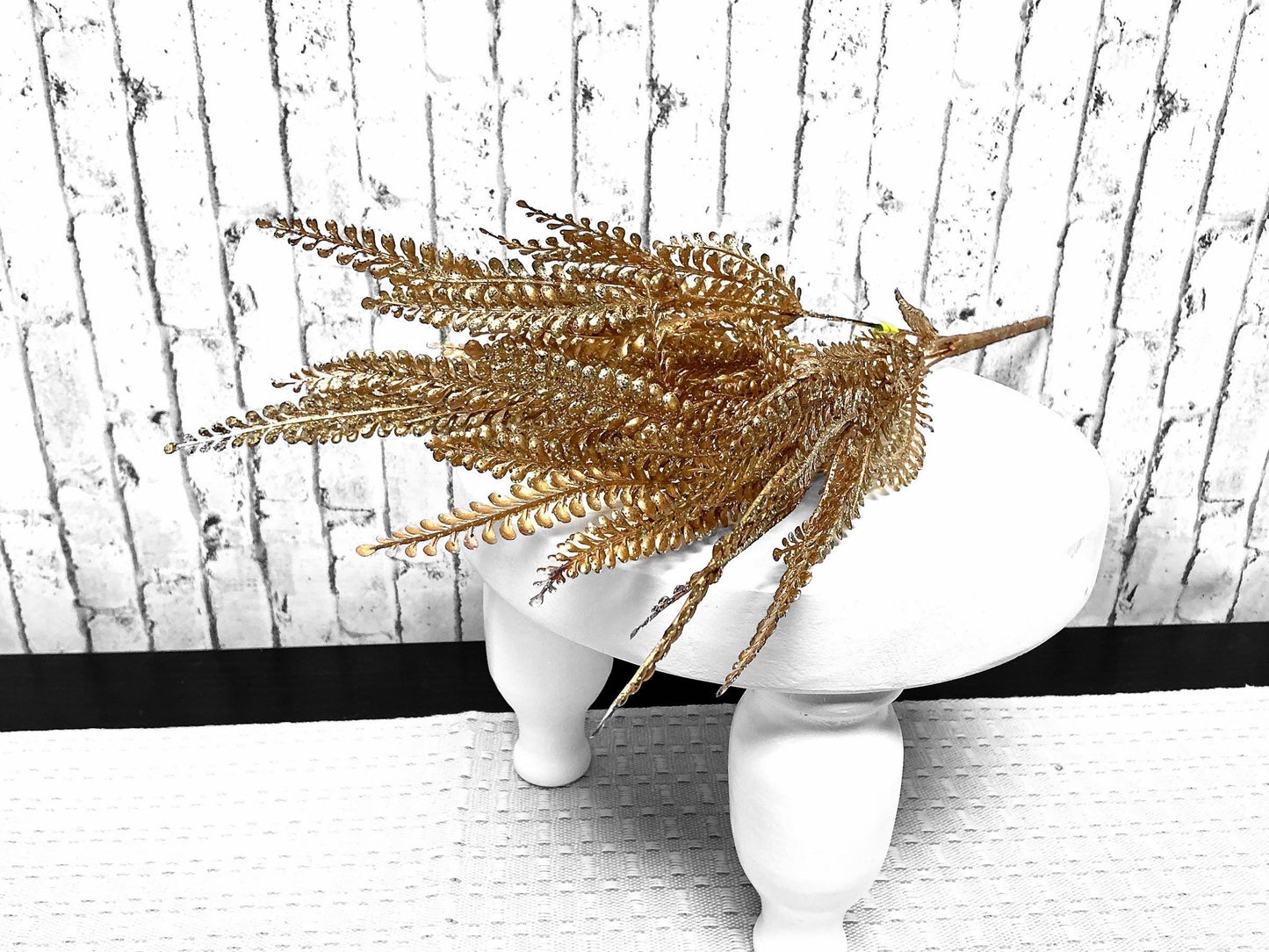 Gold Skinny Fern Bush, 18”H, 84999GD