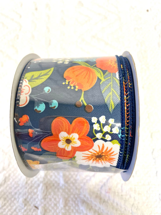 Fall ribbon, RGE113319, navy ribbon, navy and orange ribbon