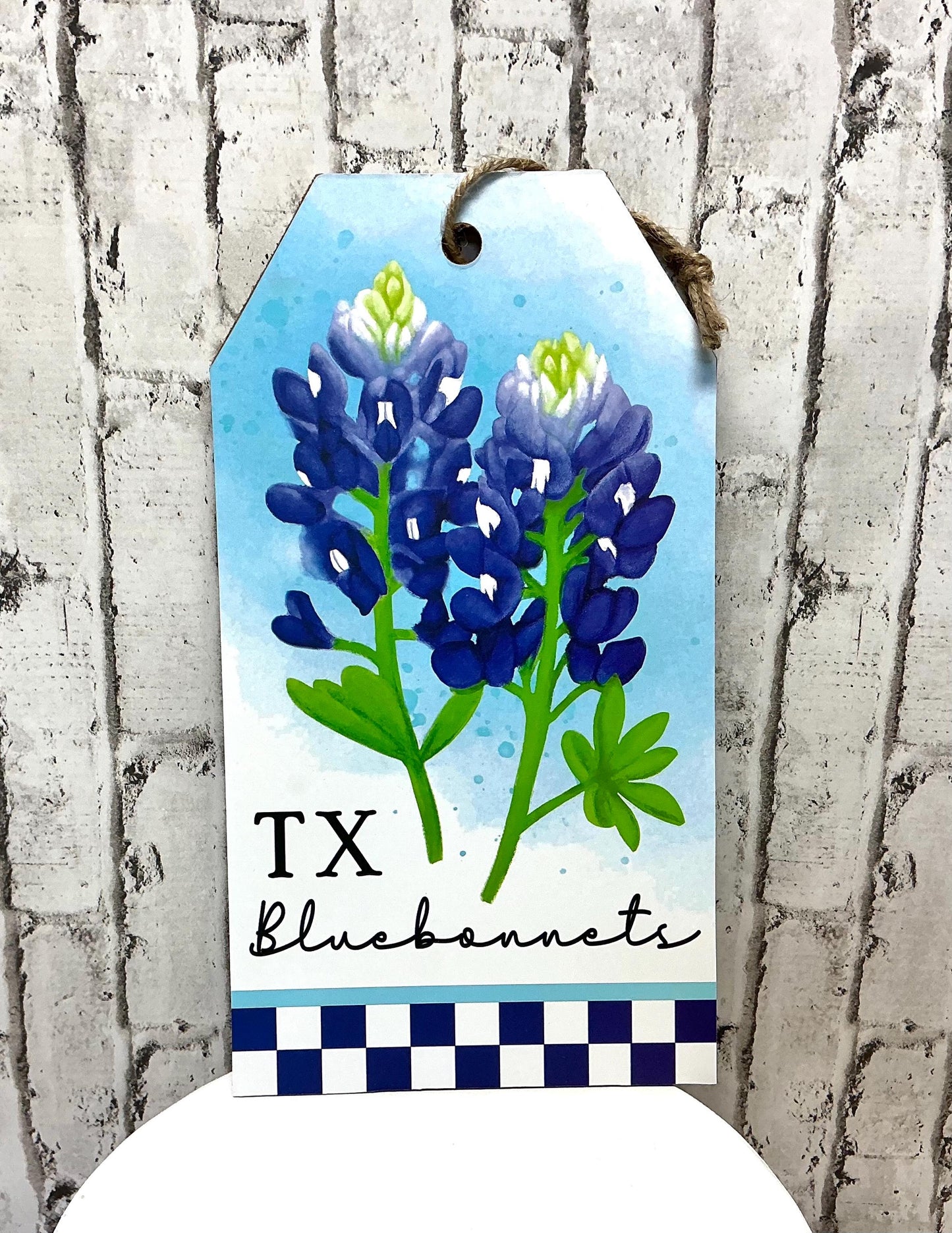Texas Bluebonnets Sign, 12”Hx6.5”L, AP7268