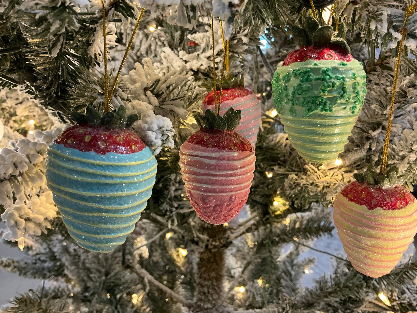 Strawberry Ornaments, Set of 6, 55-55705