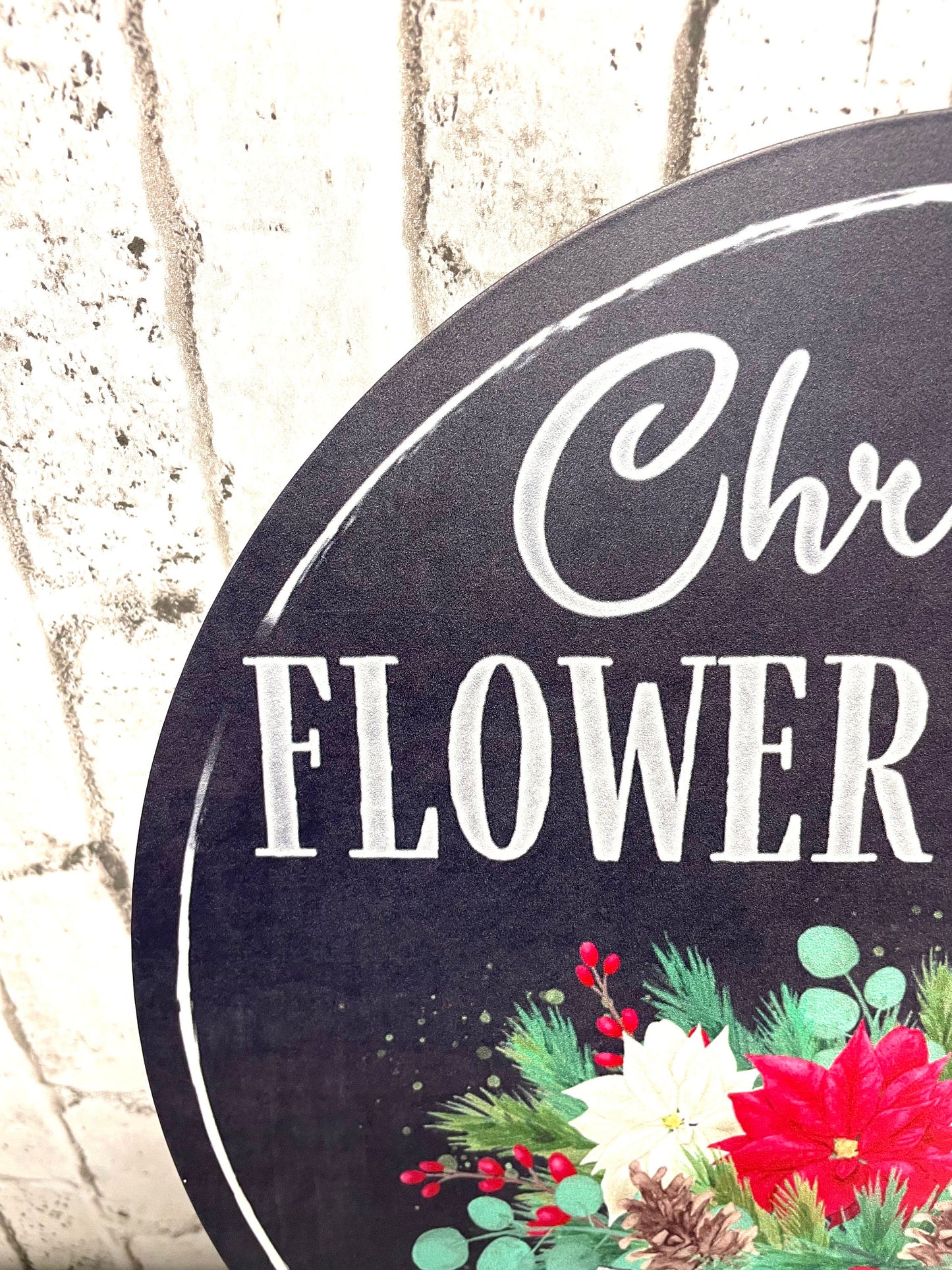 MD0996, Christmas Flower Market wreath sign