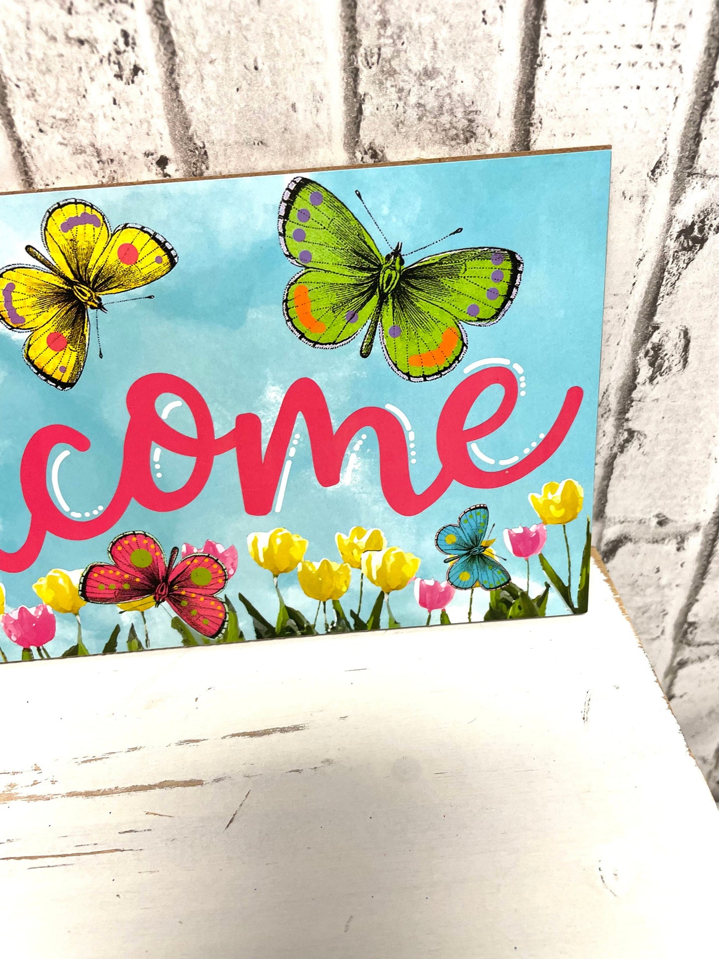 Spring welcome sign, AP802632,  butterfly welcome sign, summer sign, spring sign