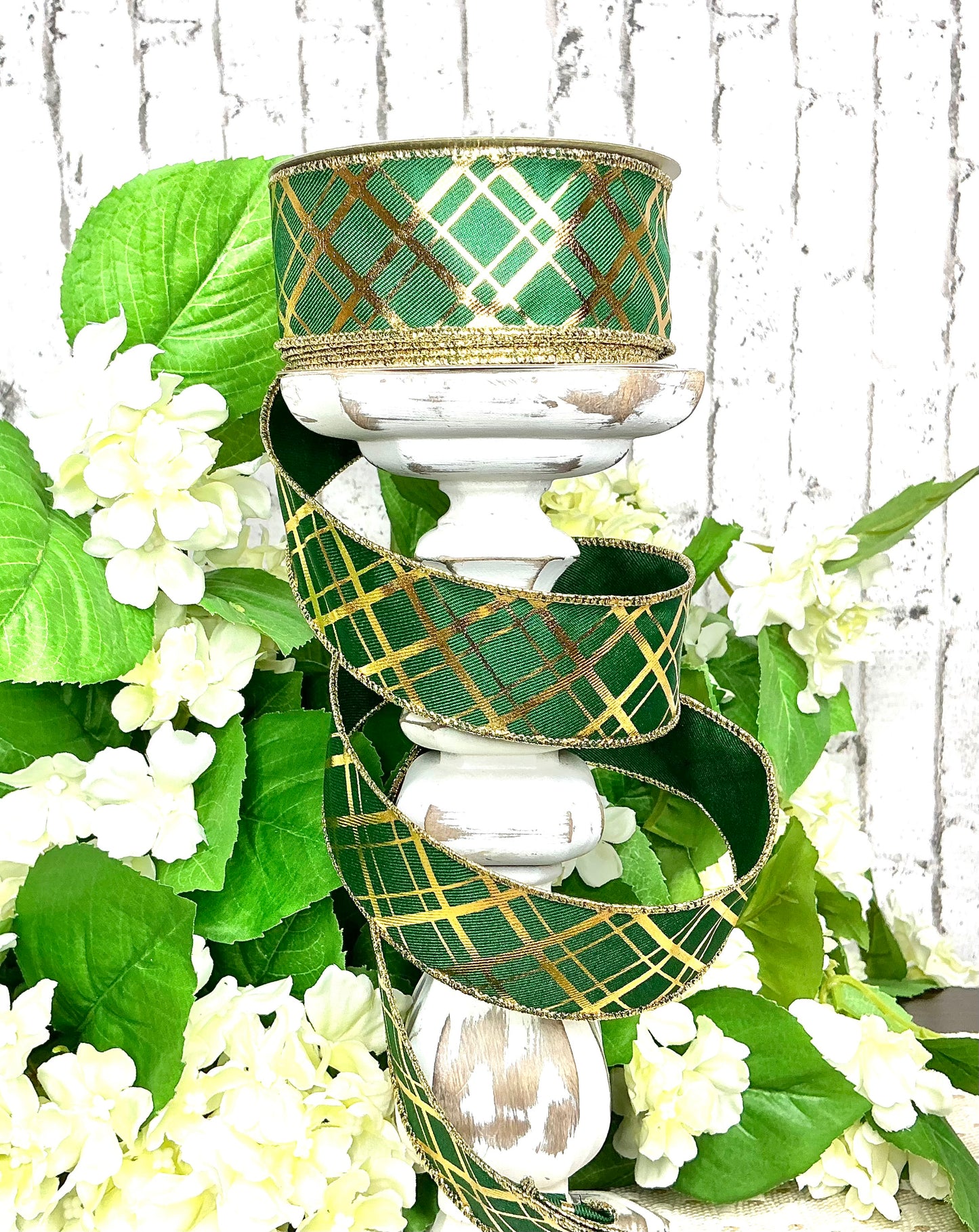 Green with gold lines ribbon, RGE1673CK