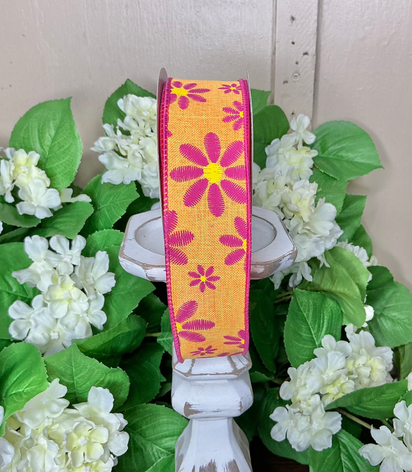 Orange/Pink daisy ribbon, RGE119120