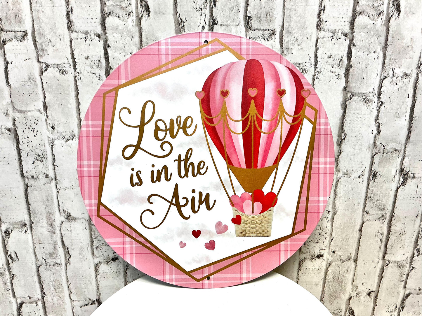 Love is in the Air - Wreath Attachment Sign, 12” Diameter, MD1073
