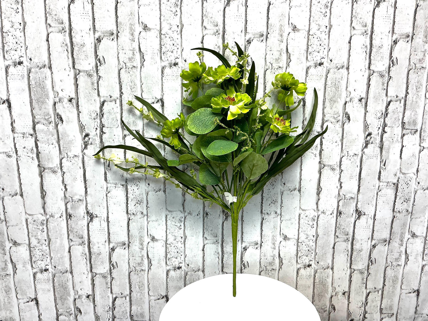 Green Zinnia and Wildflower Bush, 17”, Artificial, MTF24320