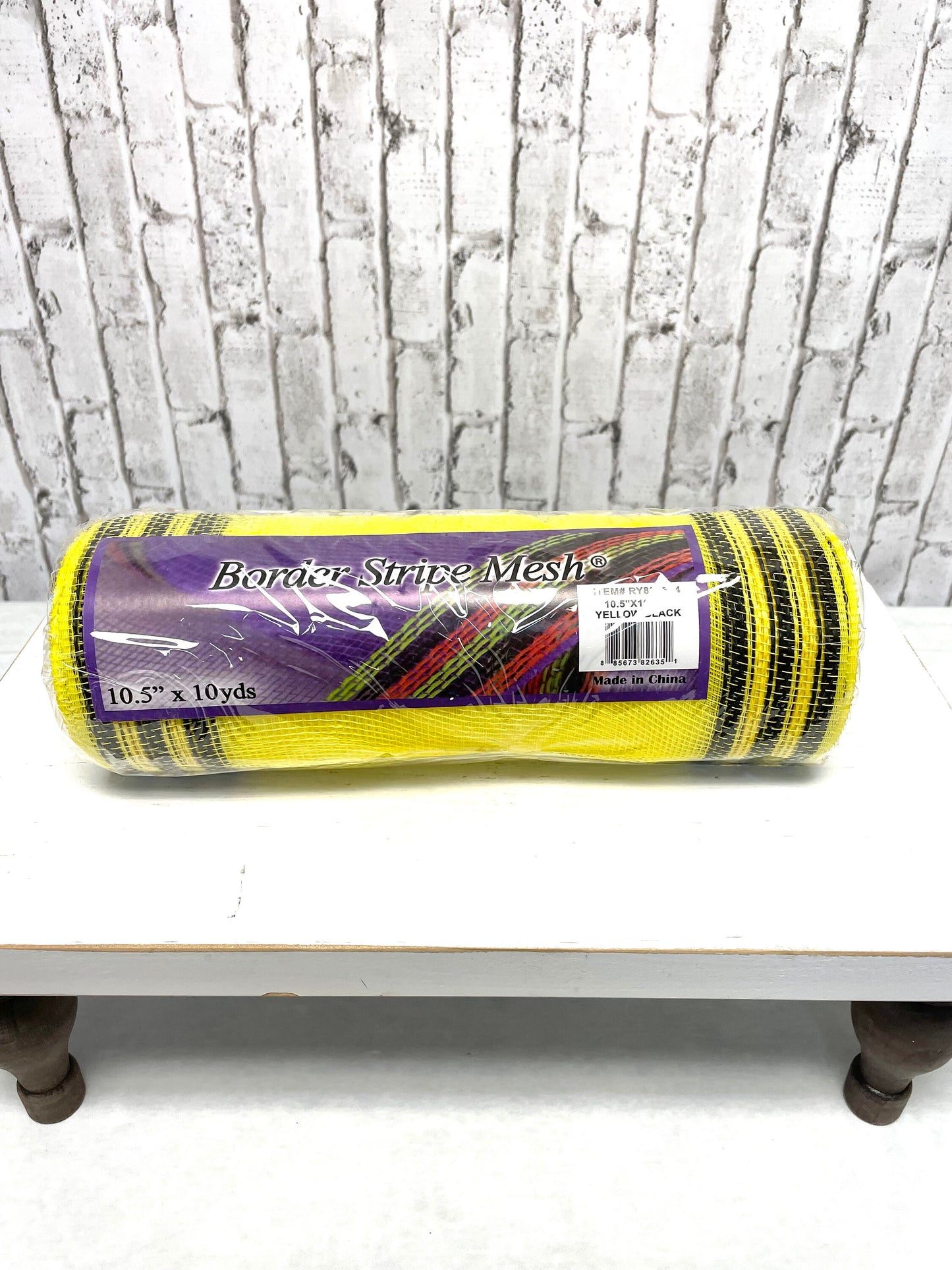 yellow mesh with black border stripe, RY8325F4, 10x10