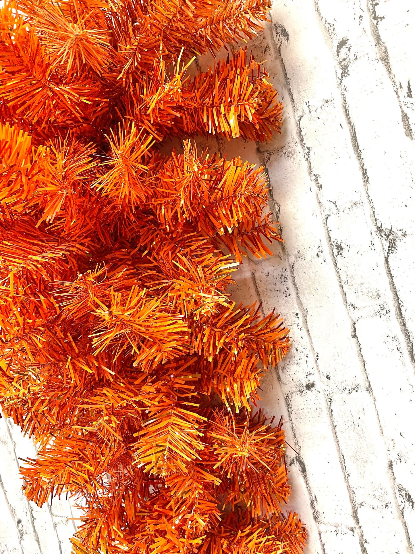 orange tinsel swag base, swag base,57196TE32,  32 inch swag base, Easter swag base, Halloween swag base,