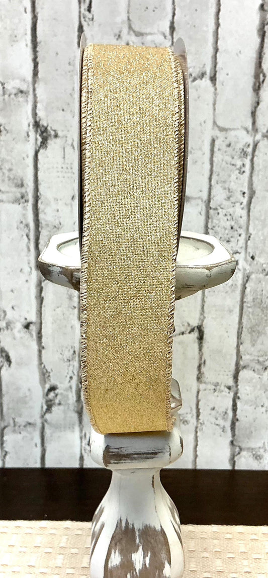 Light gold Shimmer ribbon, 1.5” x 10YD, Wired, RGE1380YH