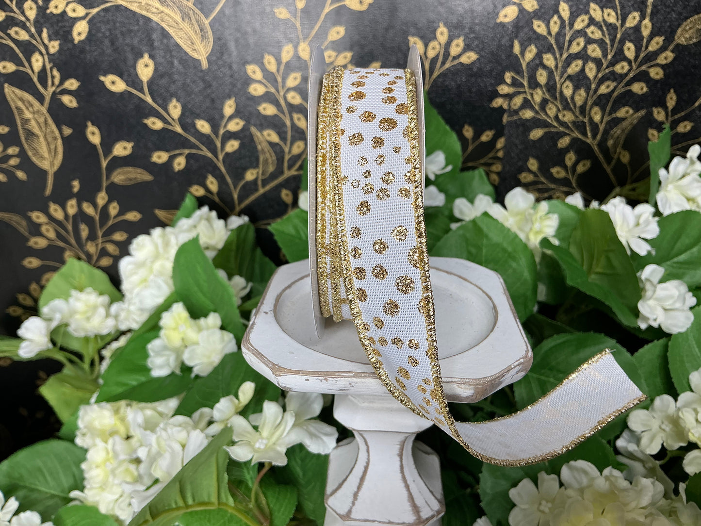 White with gold dots ribbon, RGF7719C6