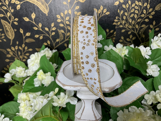 White with gold dots ribbon, RGF7719C6
