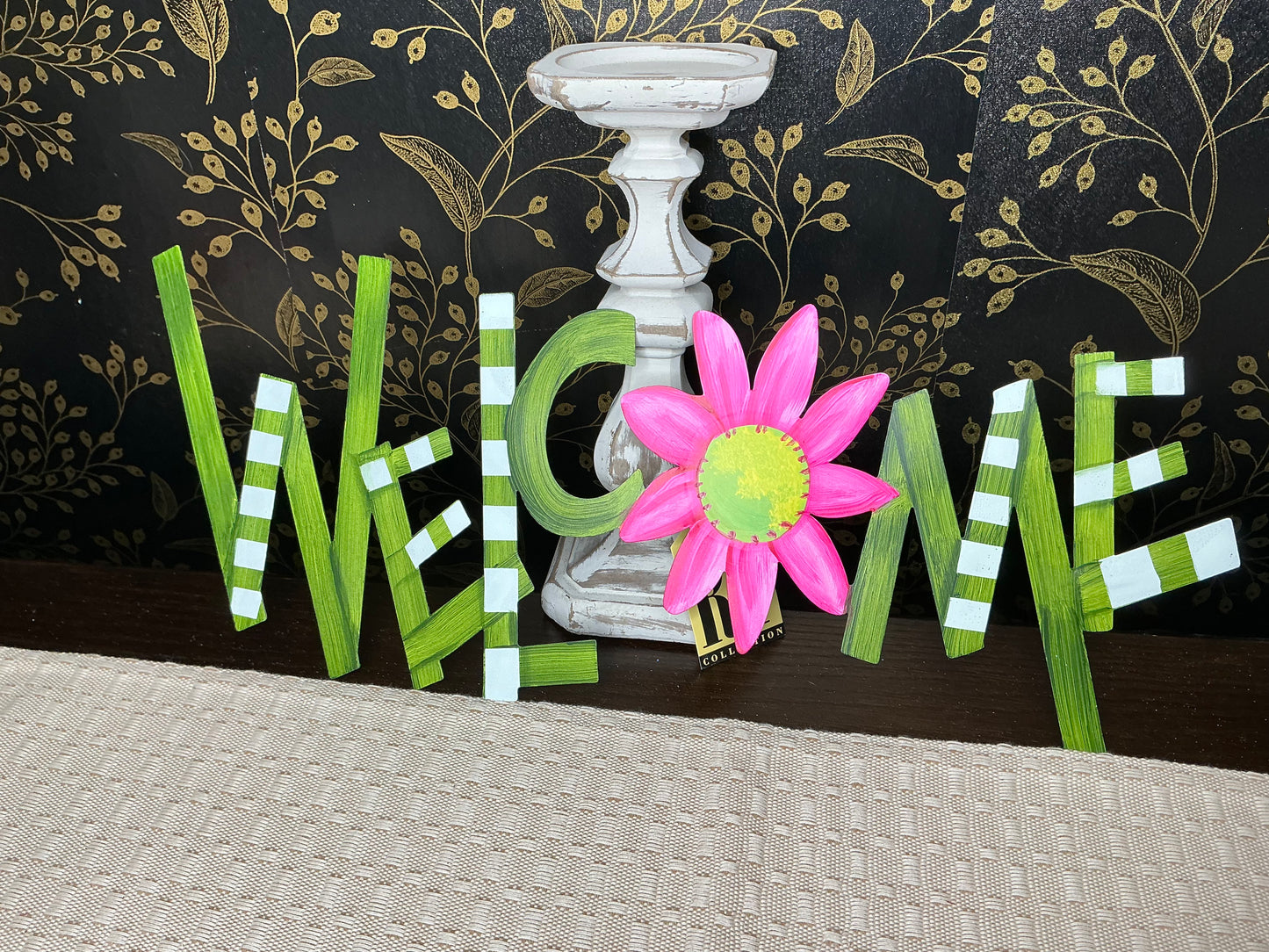 Green and Pink Welcome - Round Top Collection