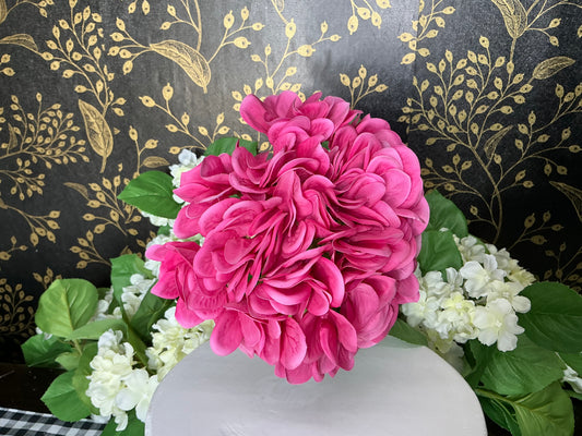 Hot Pink Hydrangea Stem - Real Touch