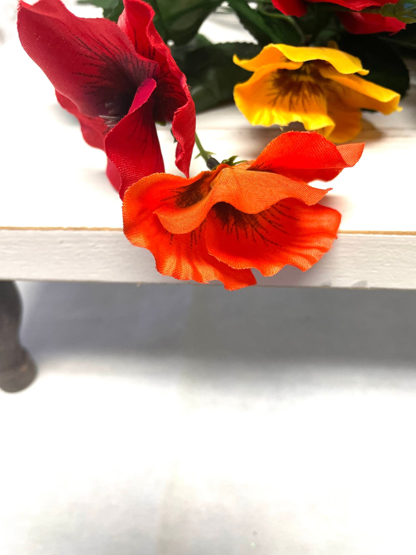 Satin pansy bush, 35103RDYWOR, orange pansy bush, pansy bush, fall pansy bush, spring bush, summer bush