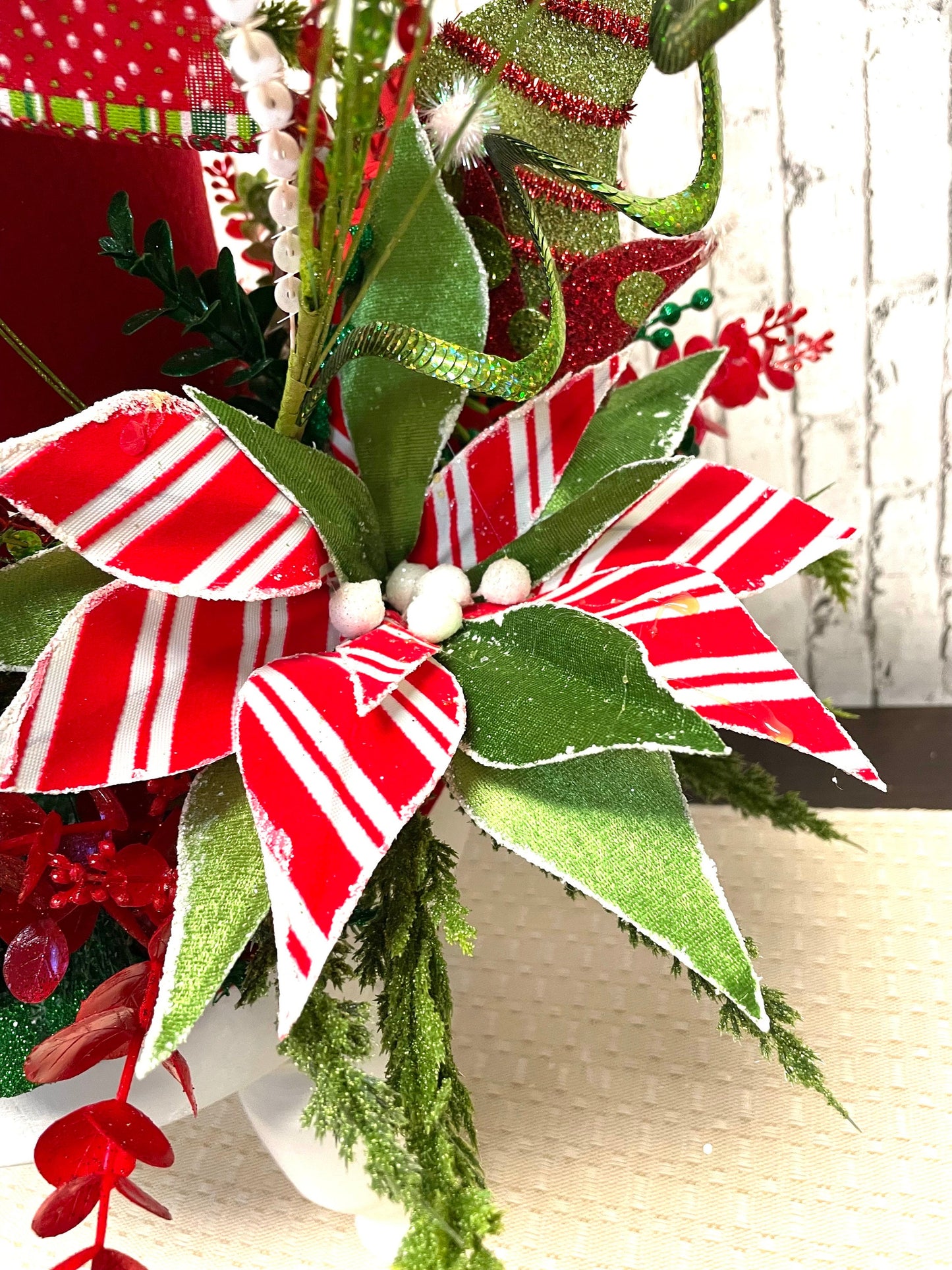 Christmas treetopper, elf treetopper, whimsical treetopper, elf decor, Christmas centerpiece, Christmas decor, free shipping.