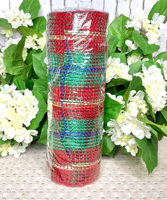 Plaid Mesh, red/emerald/blue, RY8335X7