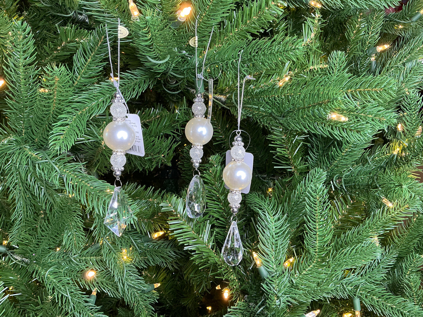 Crystal Pearl Drop Ornament