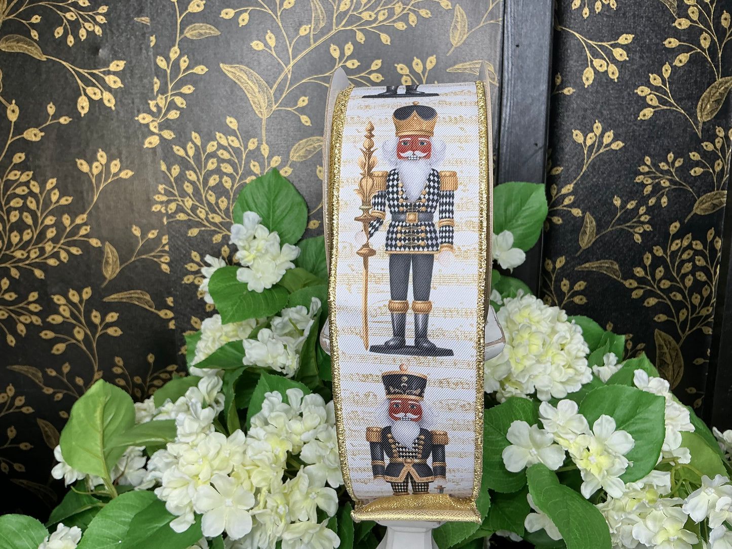 Black/White/Gold Nutcracker Ribbon, Dark Skin - D’Lux