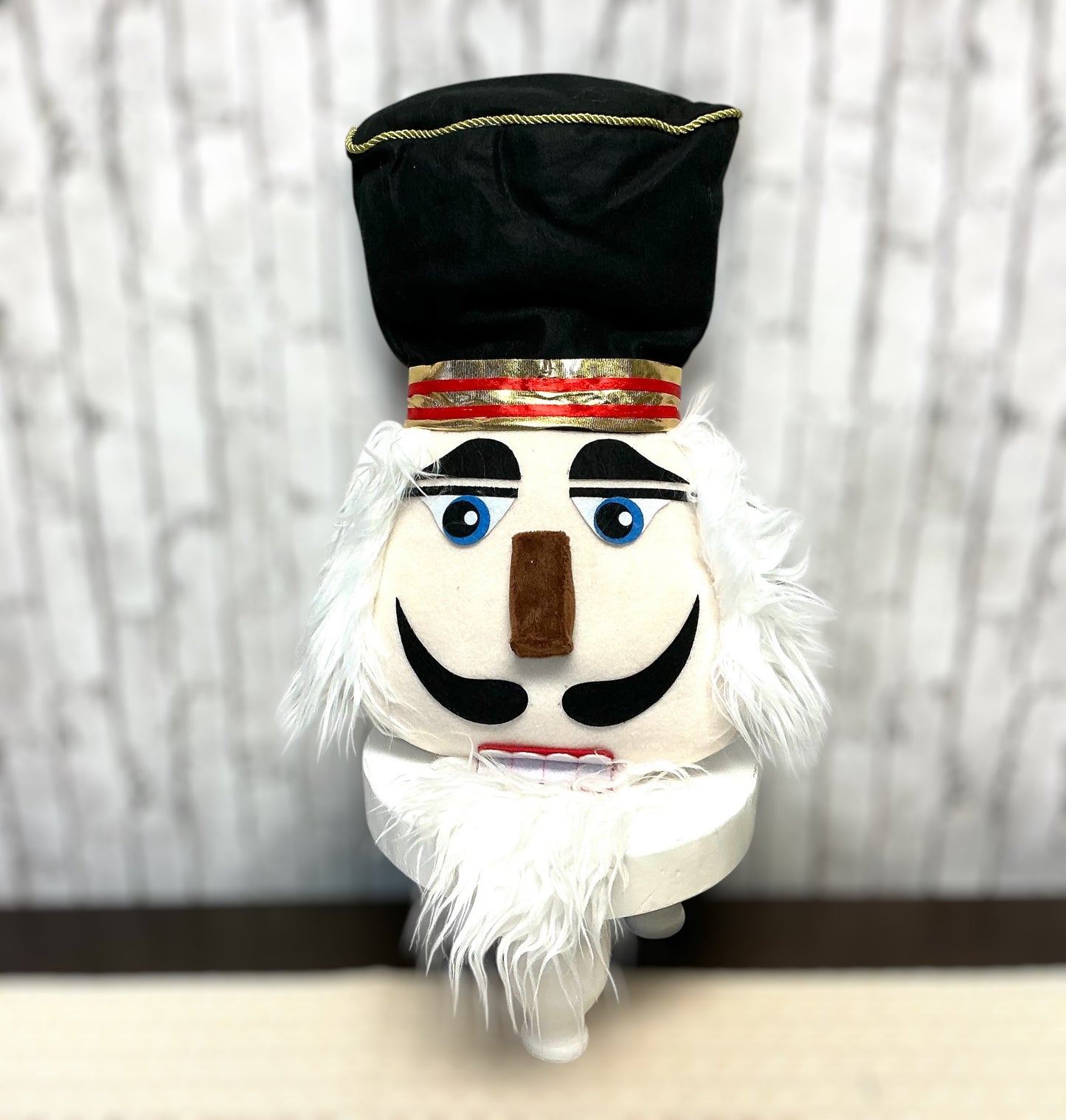 Plush Nutcracker head, wreath attachment, 84560BK