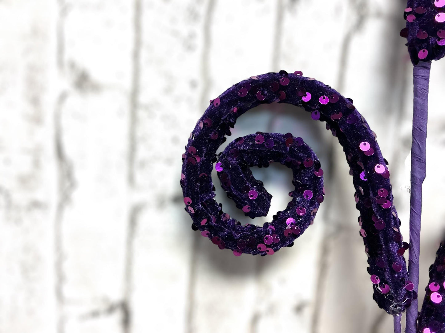 Purple Sequin Curly Spray, 85921PU, 28”H
