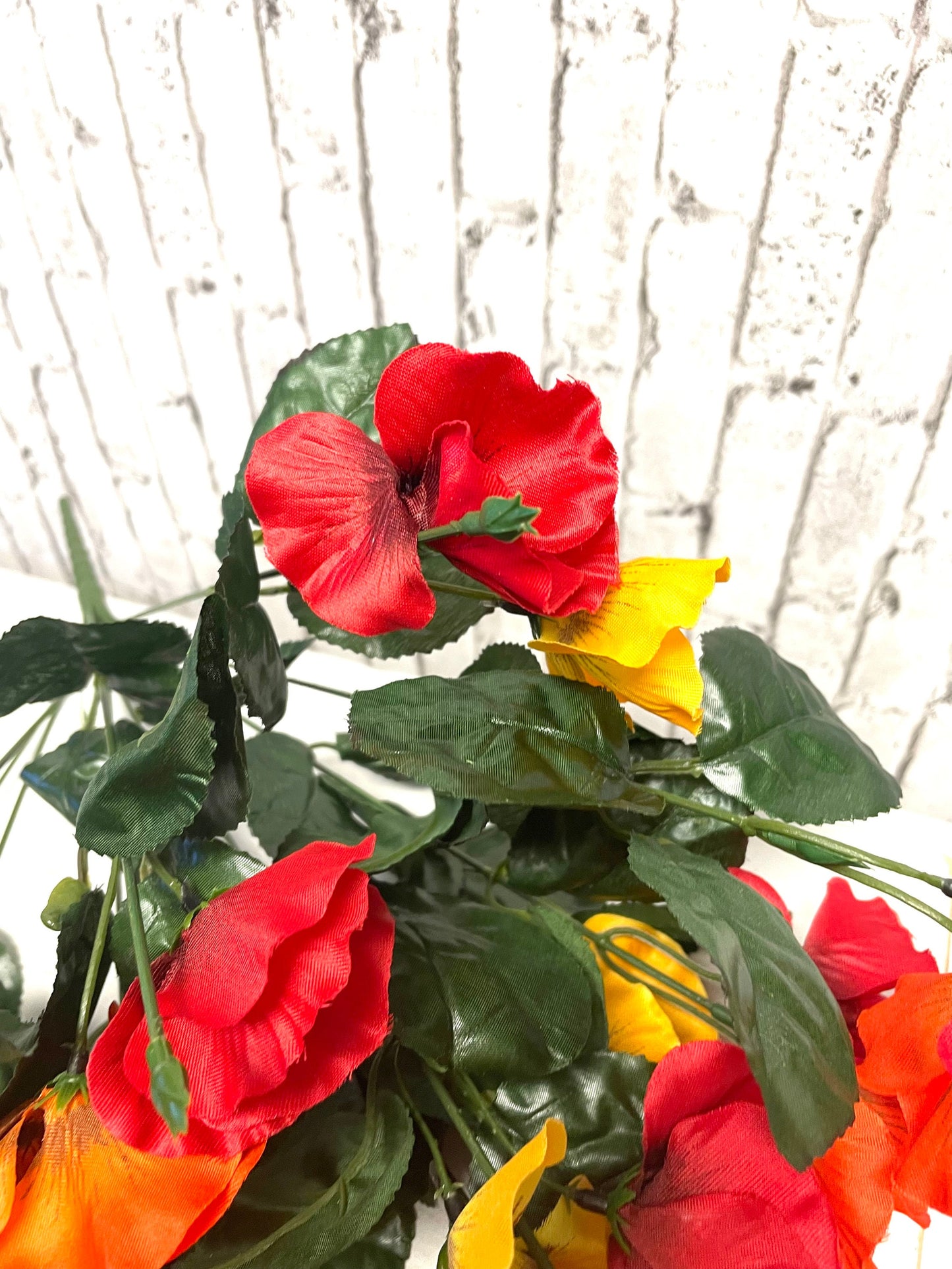 Satin pansy bush, 35103RDYWOR, orange pansy bush, pansy bush, fall pansy bush, spring bush, summer bush