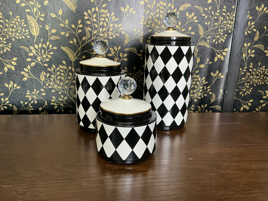 Harlequin canister set, Mark Roberts