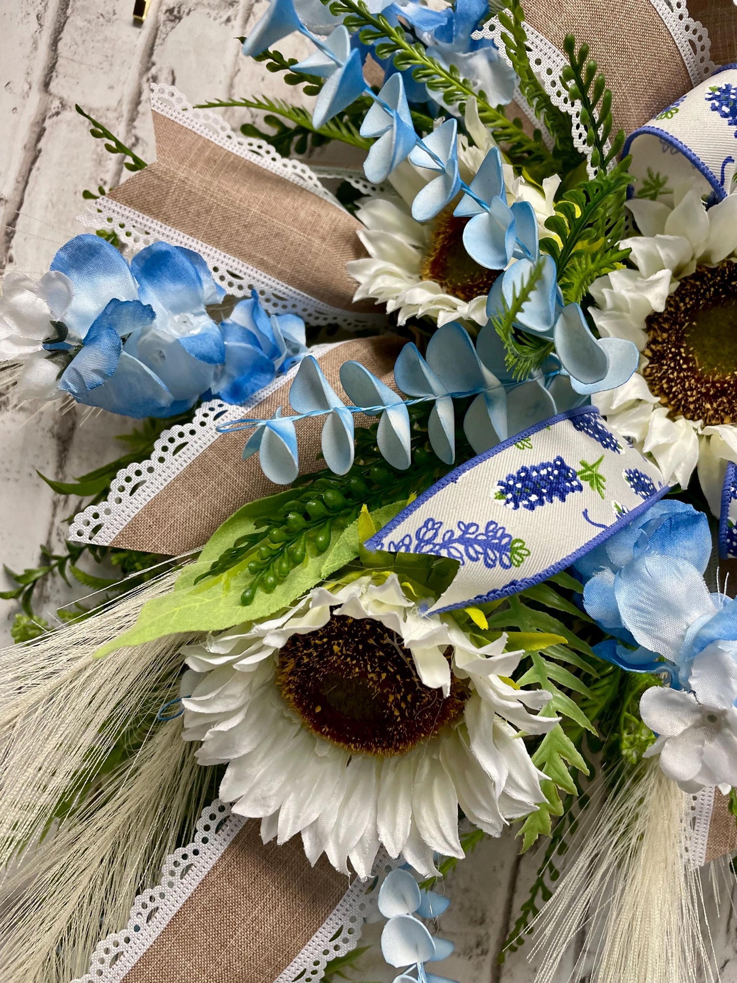 rope wreath, used lariat wreath, authentic lasso wreath, blue bonnet wreath, sunflower wreath, farmhouse wreath, free shipping