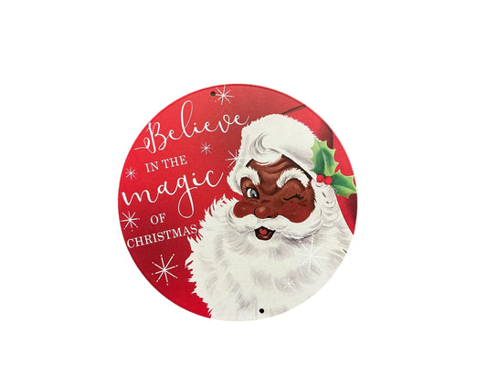 Black Santa wreath sign, MD1257
