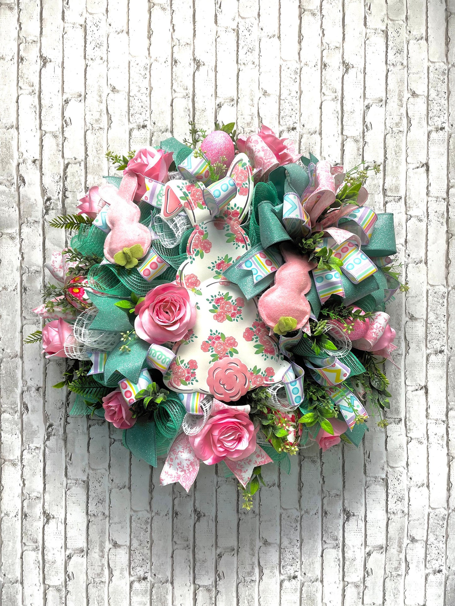 Easter wreath, Easter decor, Easter door hanger, bunny wreath,  bunny decor, bunny door hanger, housewarming gift, shipping included in pric
