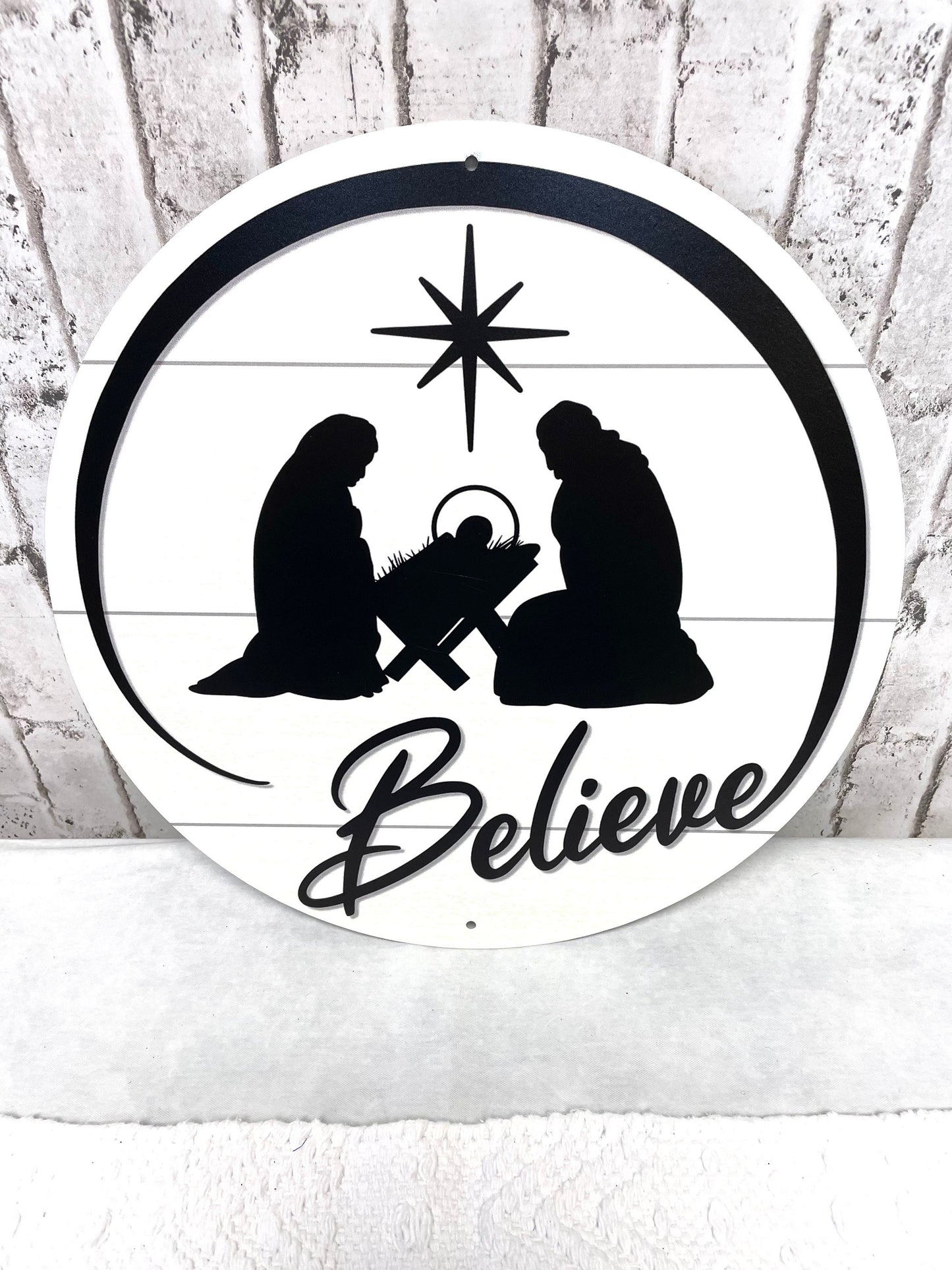 Nativity wreath sign, Christmas wreath sign, religious wreath sign, holy family wreath sign, Christmas sign