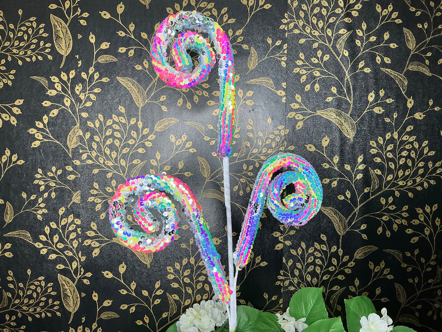 Rainbow sequin curly - 63887NEON