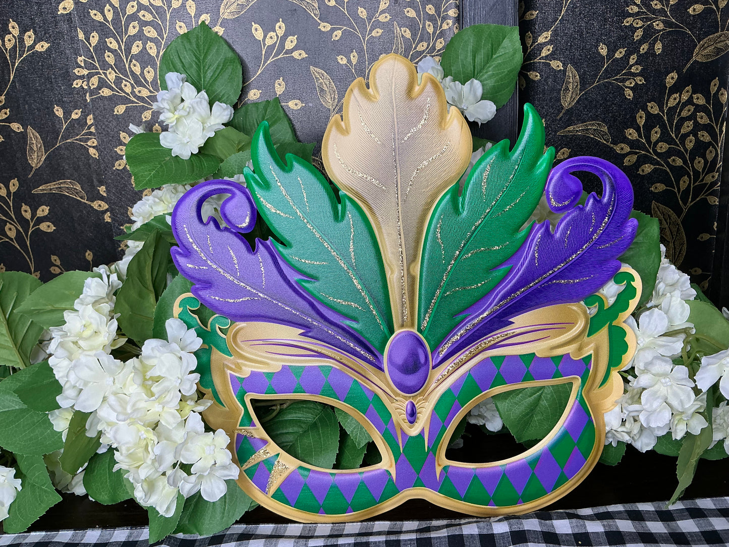 Harlequin Mask Sign - Mardi Gras