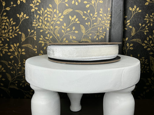 White Velvet Luster Ribbon - Vickerman
