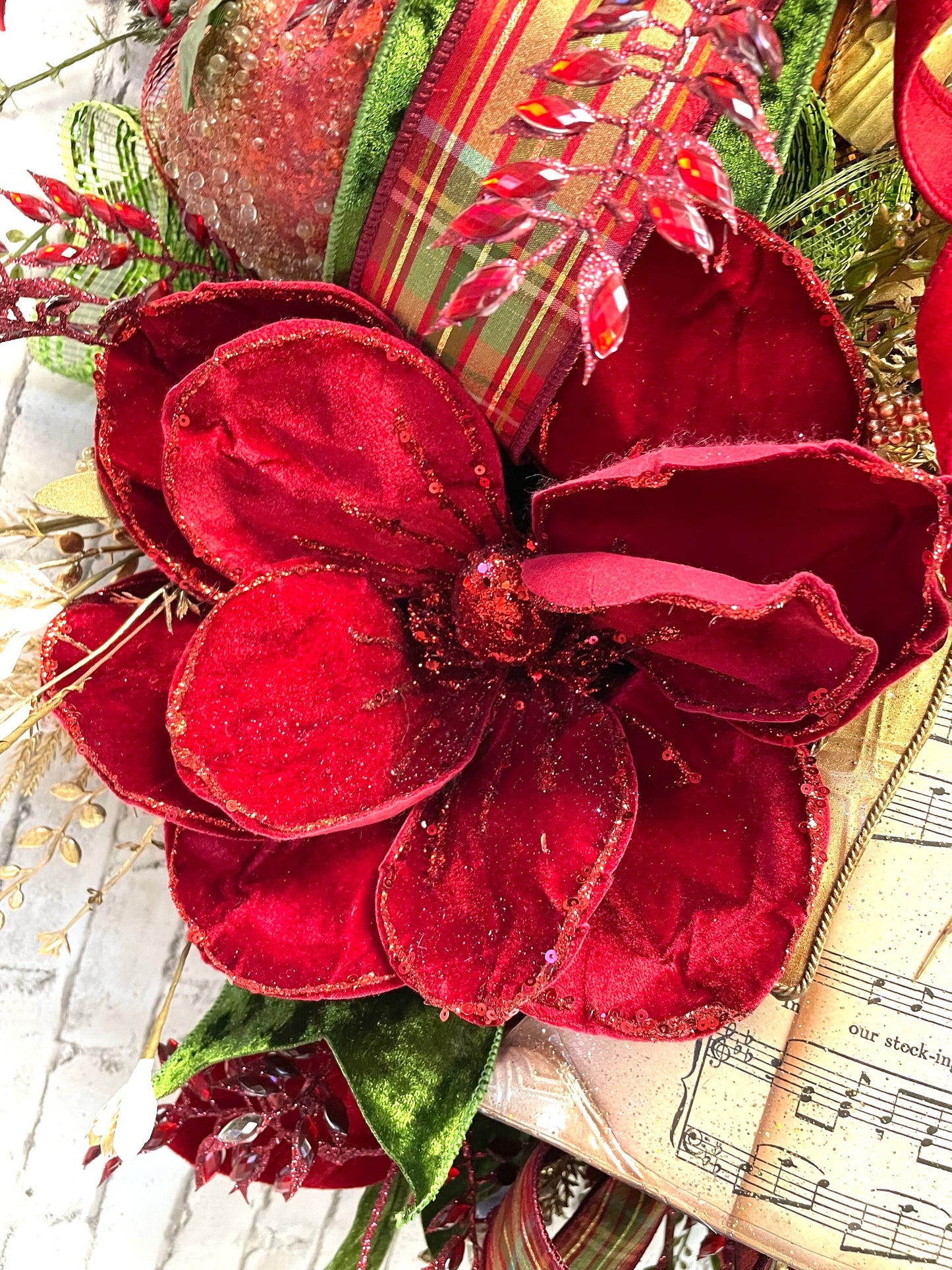 Santa wreath, traditional Santa wreath, Saint Nicholas wreath, traditional Christmas wreath, vintage Santa Christmas wreath, shipping includ