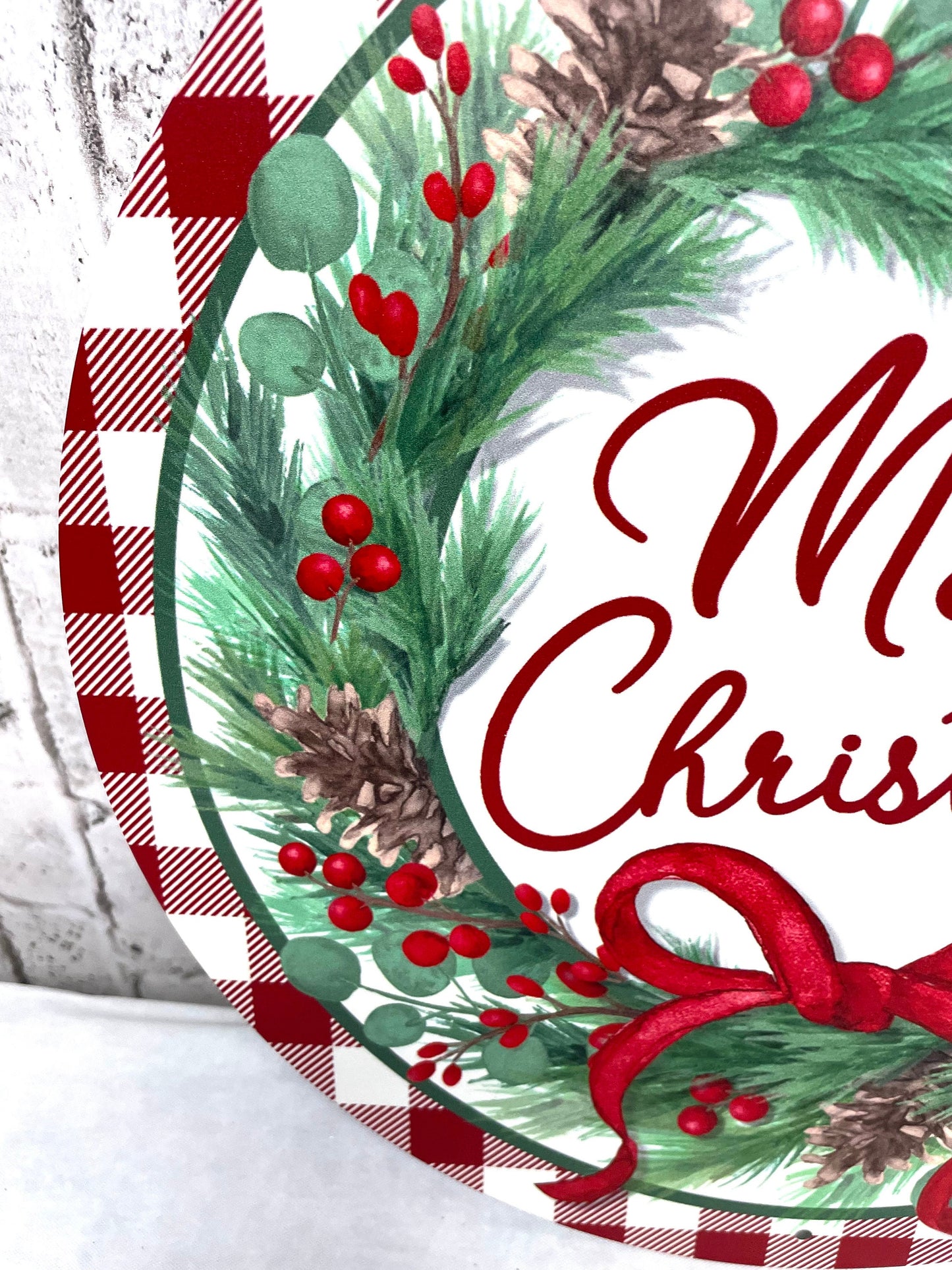 Christmas sign, red merry Christmas wreath sign, Christmas wreath sign, merry Christmas sign, MD0977