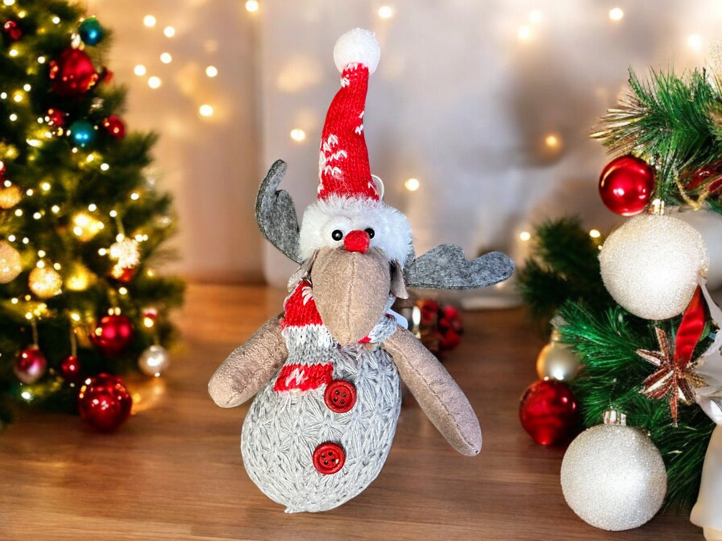 Plush Moose, 8” tall, Christmas Ornament