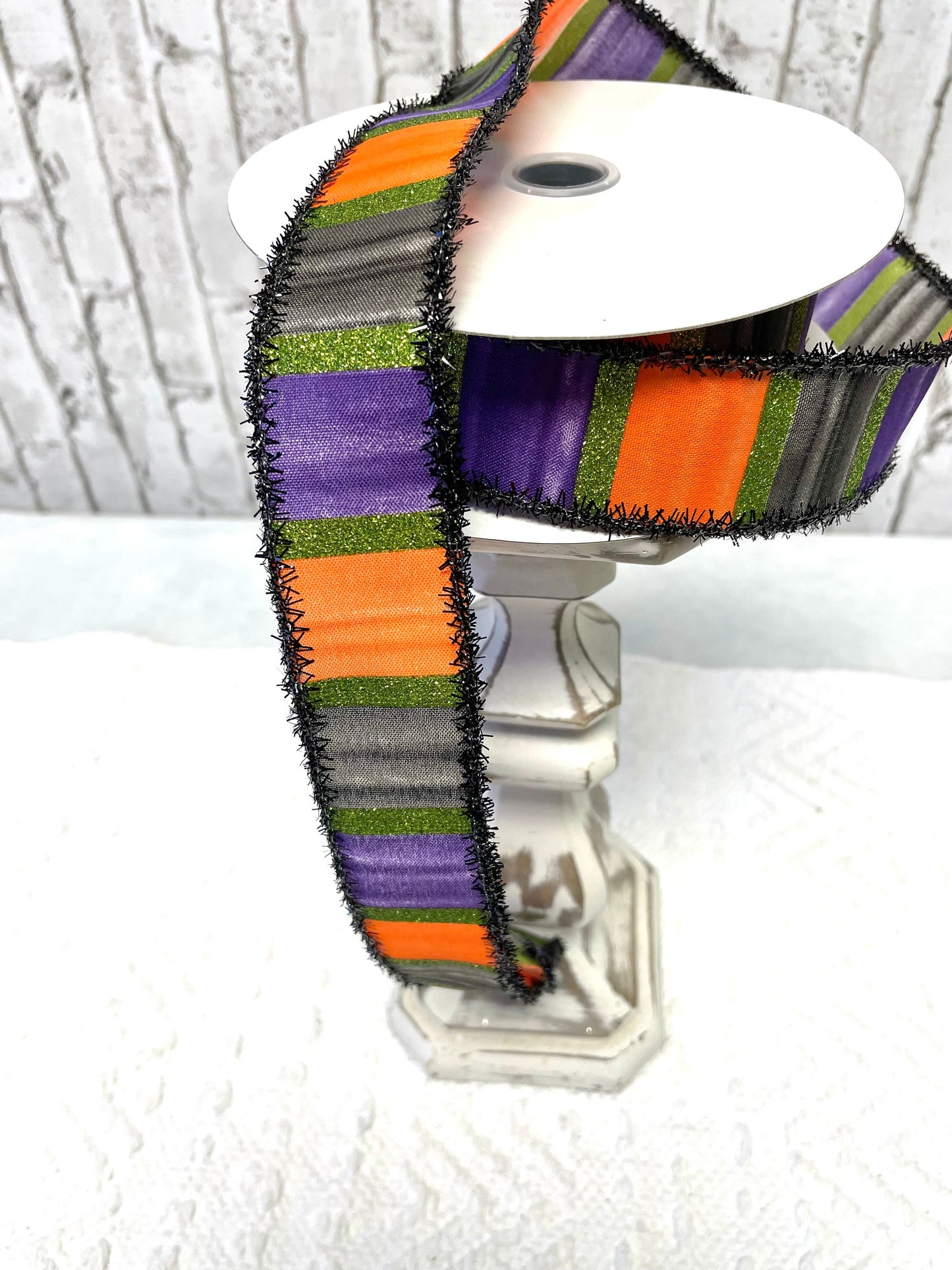 Halloween wide striped ribbon with Tercel trim, RGO8443CN