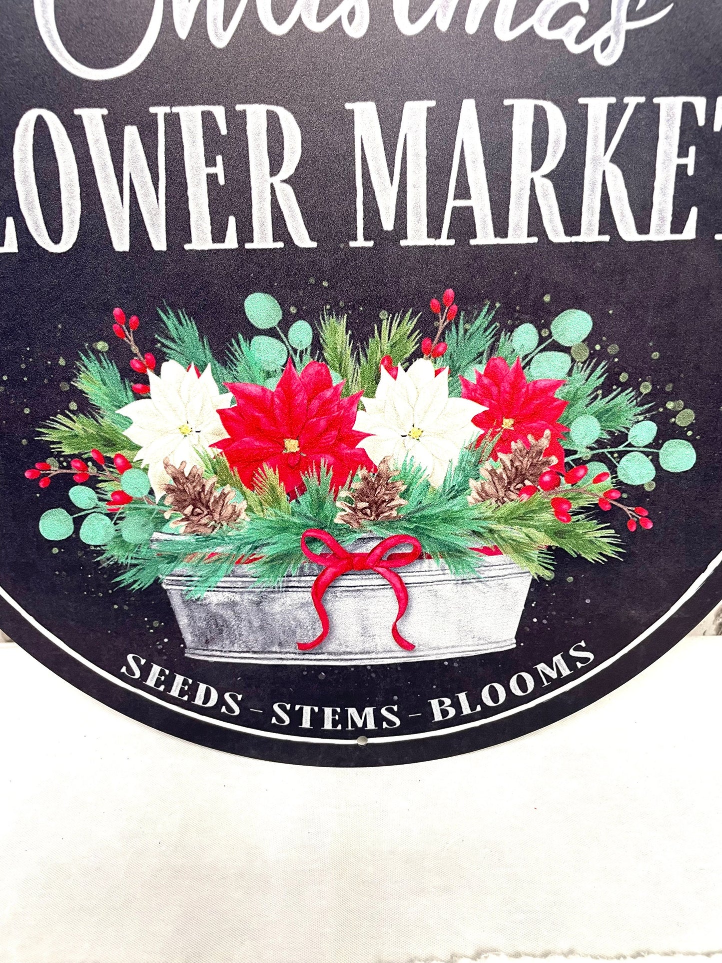MD0996, Christmas Flower Market wreath sign