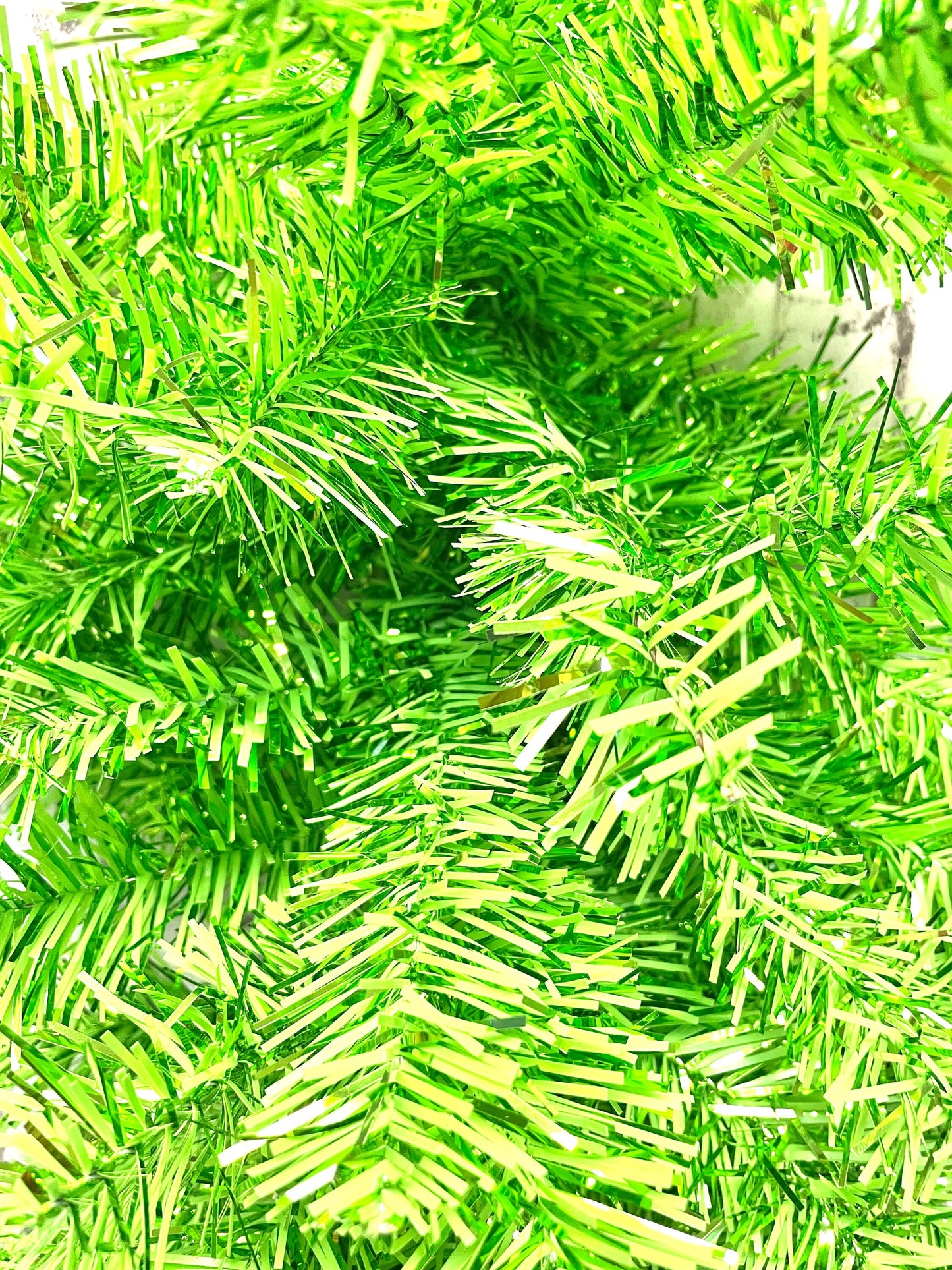 lime green tinsel swag base, 57197TE32, swag base, Christmas swag base, Halloween swag base, Easter swag base, spring swag base