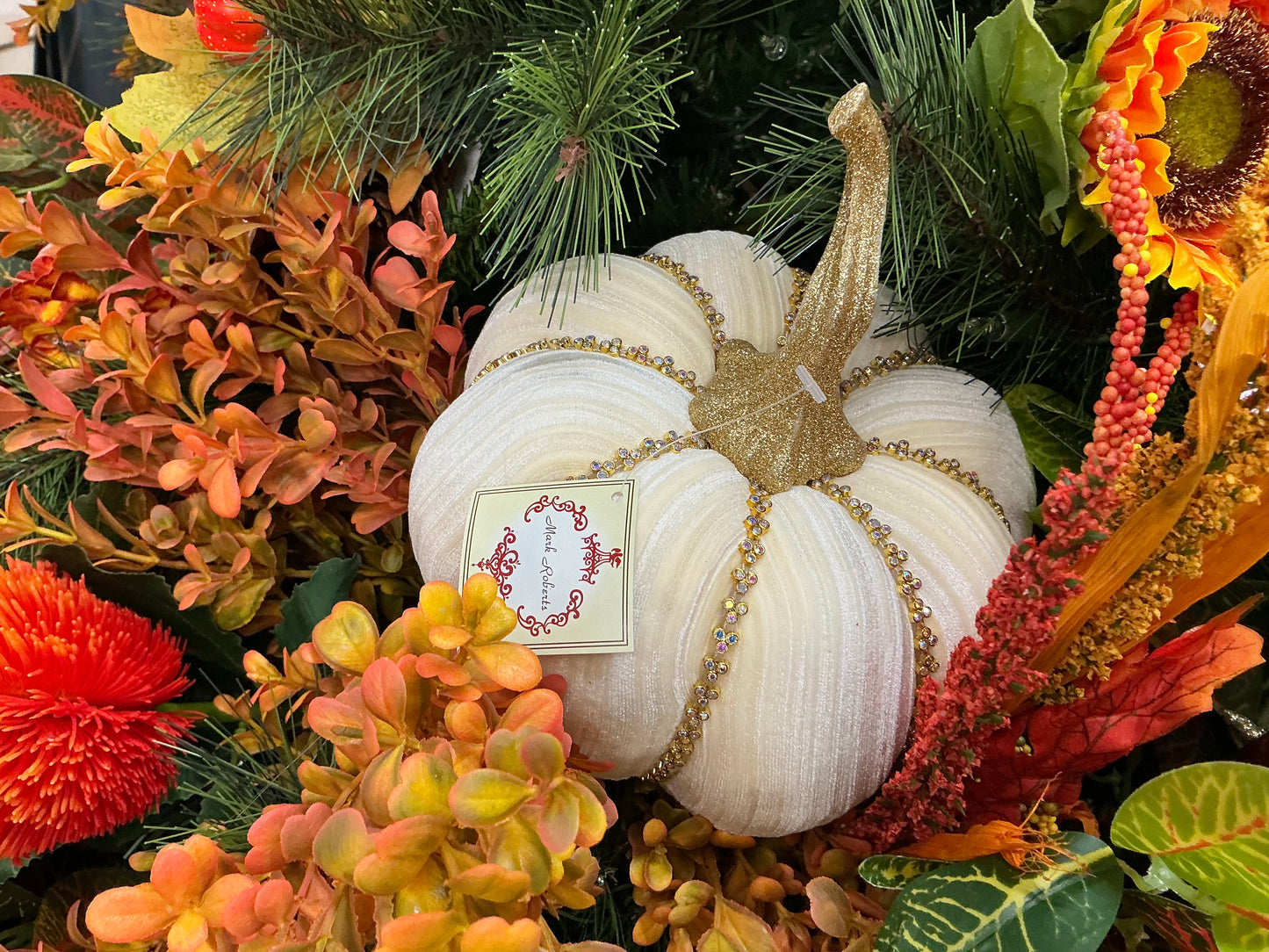 Ivory Jeweled Pumpkins, Mark Roberts
